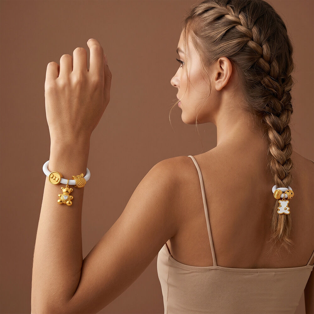 Simple Series Daily Heart Animal Edelstahl Goldfarben Strass Zirkonia Perlen Muschel Damen Scrunchies h5 Bild4