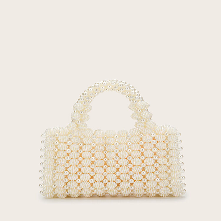 Evening Style Pvc / Transparent Pearl Embellishment Beads Hollowed-Out Mixed Color Acrylic Women's Square Bag