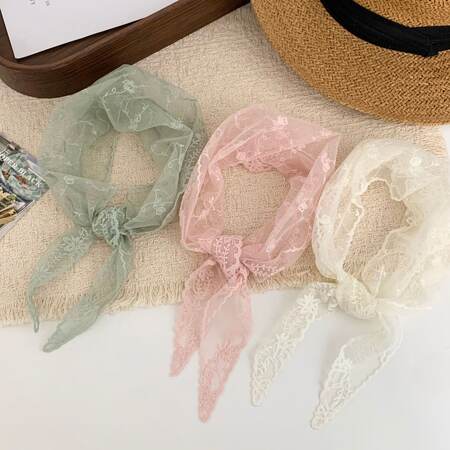 Simple Series Sweet Flower Lace Women's Summer Scarves