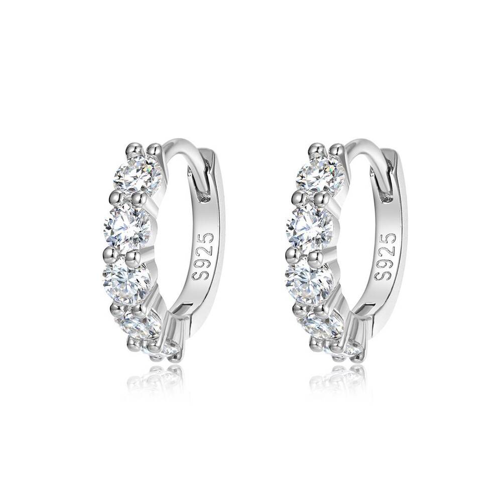 Luxurious Series Elegant Circle S925 Platinum Plating Moissanite Women's Moissanite Earrings