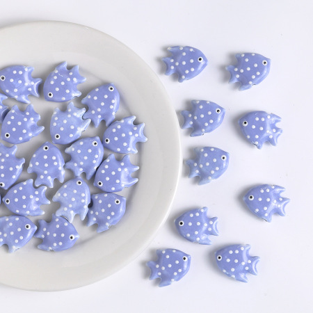 1 Piece Cute Fish Ceramics Jewelry Beads
