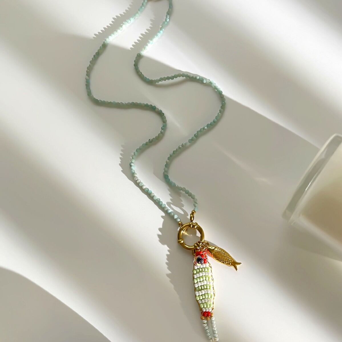 Vacation Fish Acrylic Gold Color Crystal Women's Beaded Necklaces Picture2
