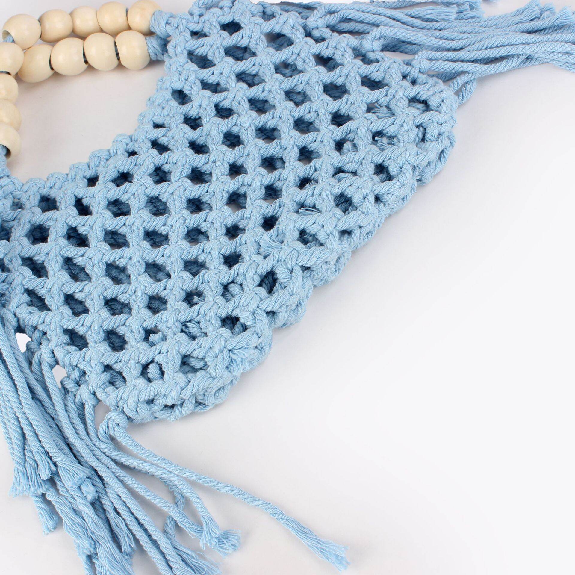 Casual Style Tassel Solid Color Tassel Woven Braided Rope Women's East-west Bag h5 Picture4