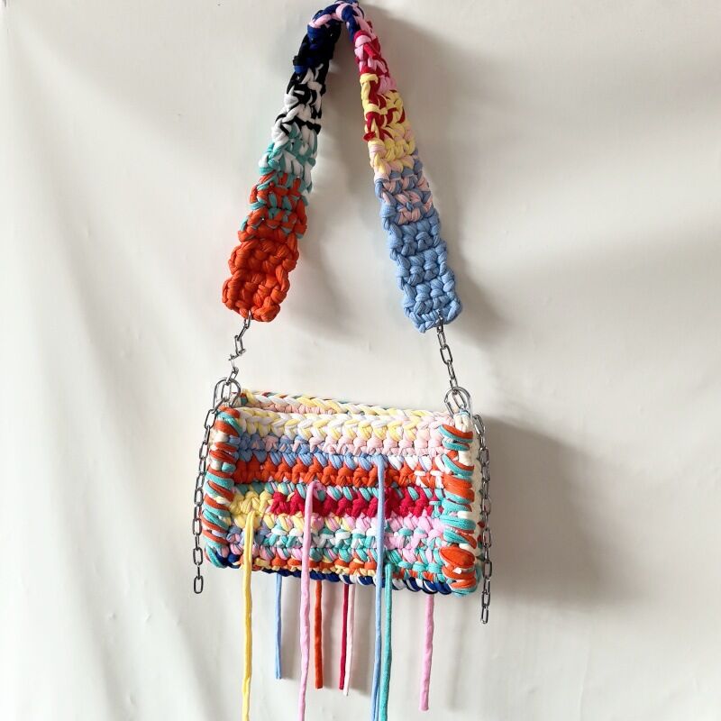 Streetwear Style Woven Tassel Mixed Color Women's Shoulder Bags Picture2