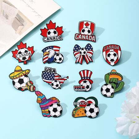 Simple Series Sports Cartoon Plant Football Alloy Brooches