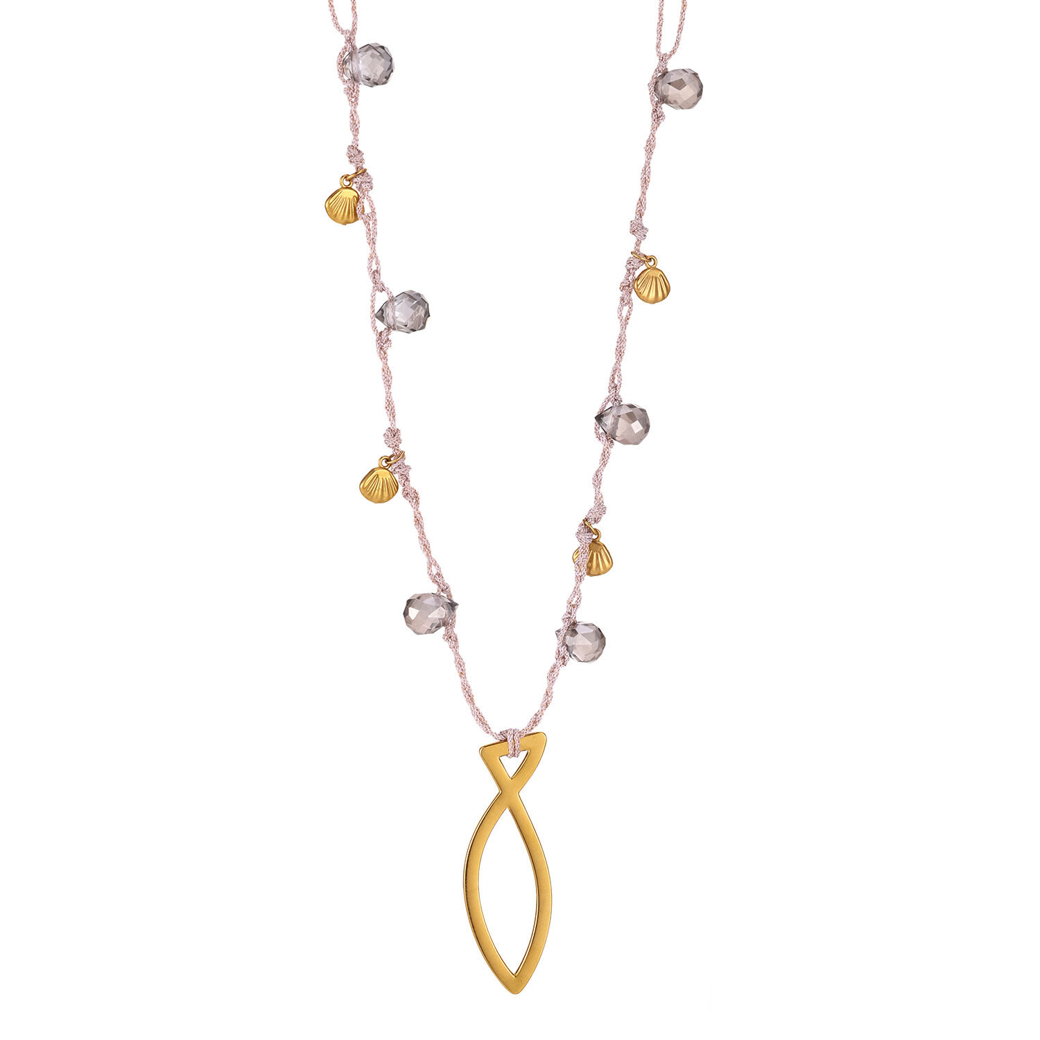 Romantic Sweet Oceanic Style Fish Stainless Steel Waterproof   Gold Color  Women's Braided Necklaces h5 Picture5