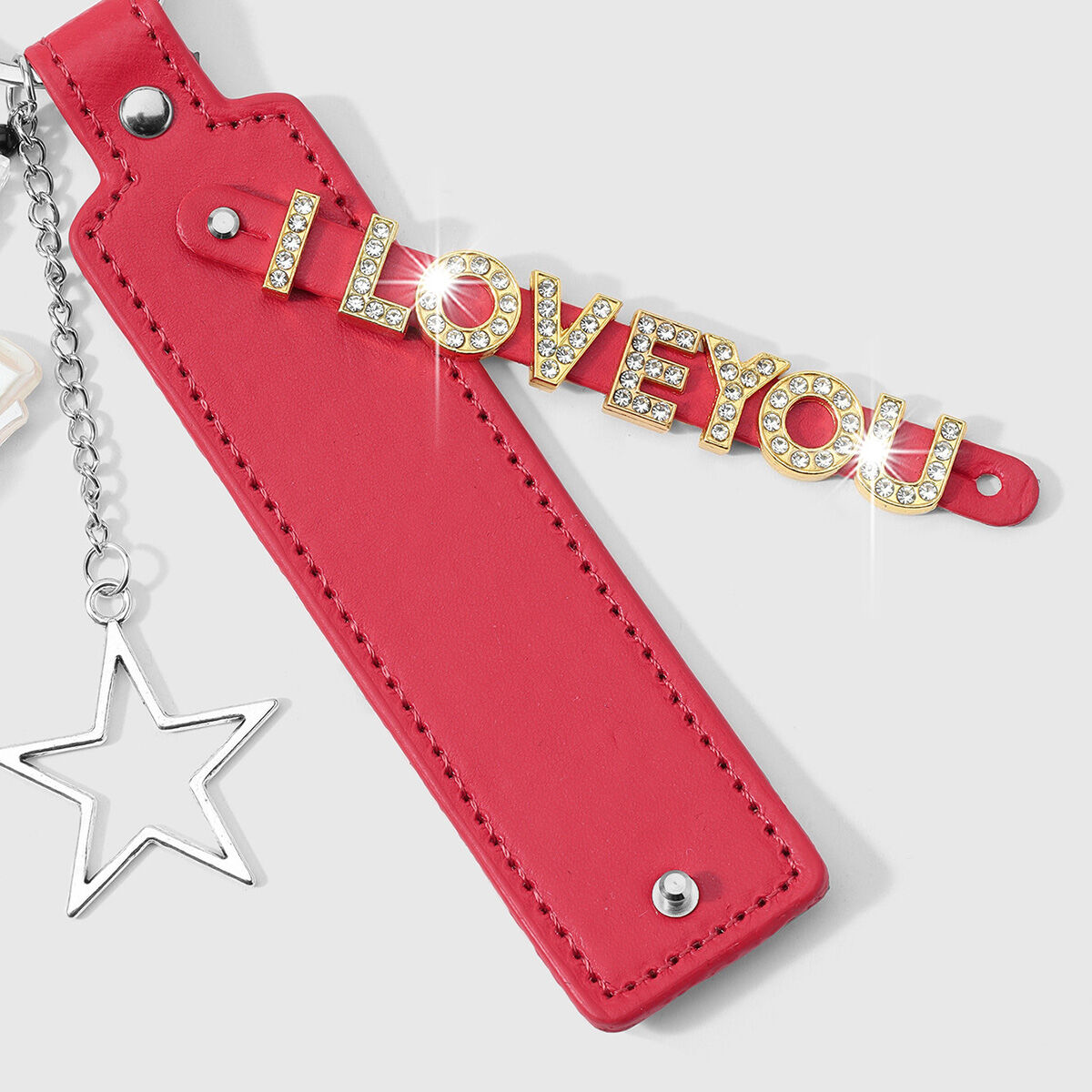 Simple Series Retro Letter Solid Color Star Strawberry Alloy Damen-Taschenanhänger aus Legierung h5 Bild7
