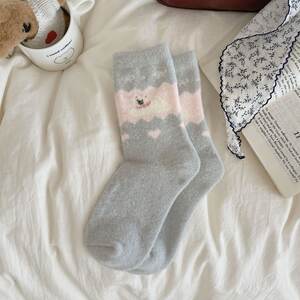 Niedliche Tier-Socken mit leichtem Federeffekt, wadenlang h5
