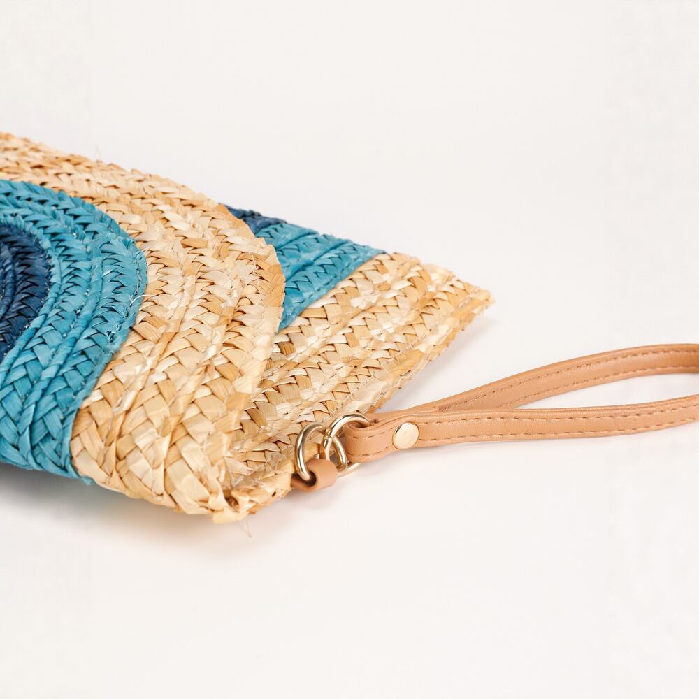 Vacation Style Woven Stripe Mixed Color Woven Raffia Women's Square Bag h5Picture5