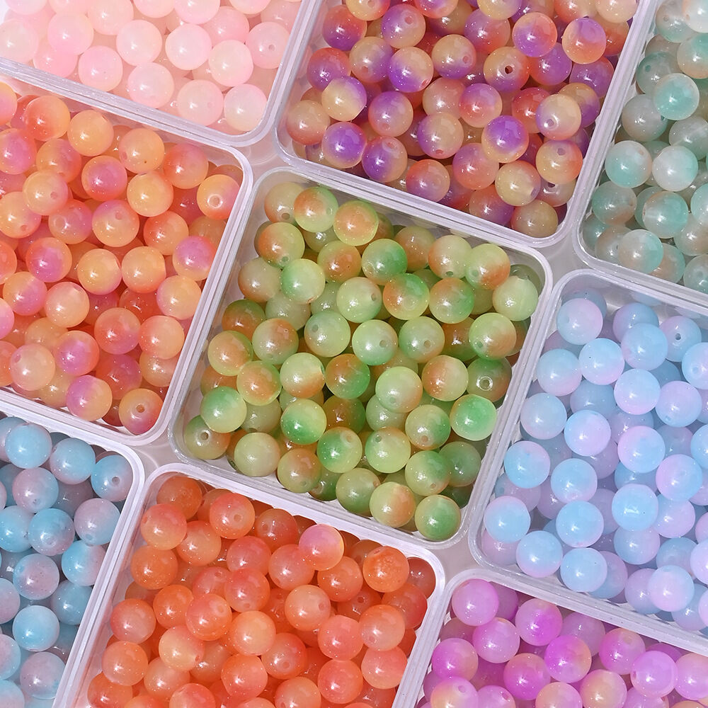1 Bag Gradient Color Glass Jewelry Beads（50 beads a bag）