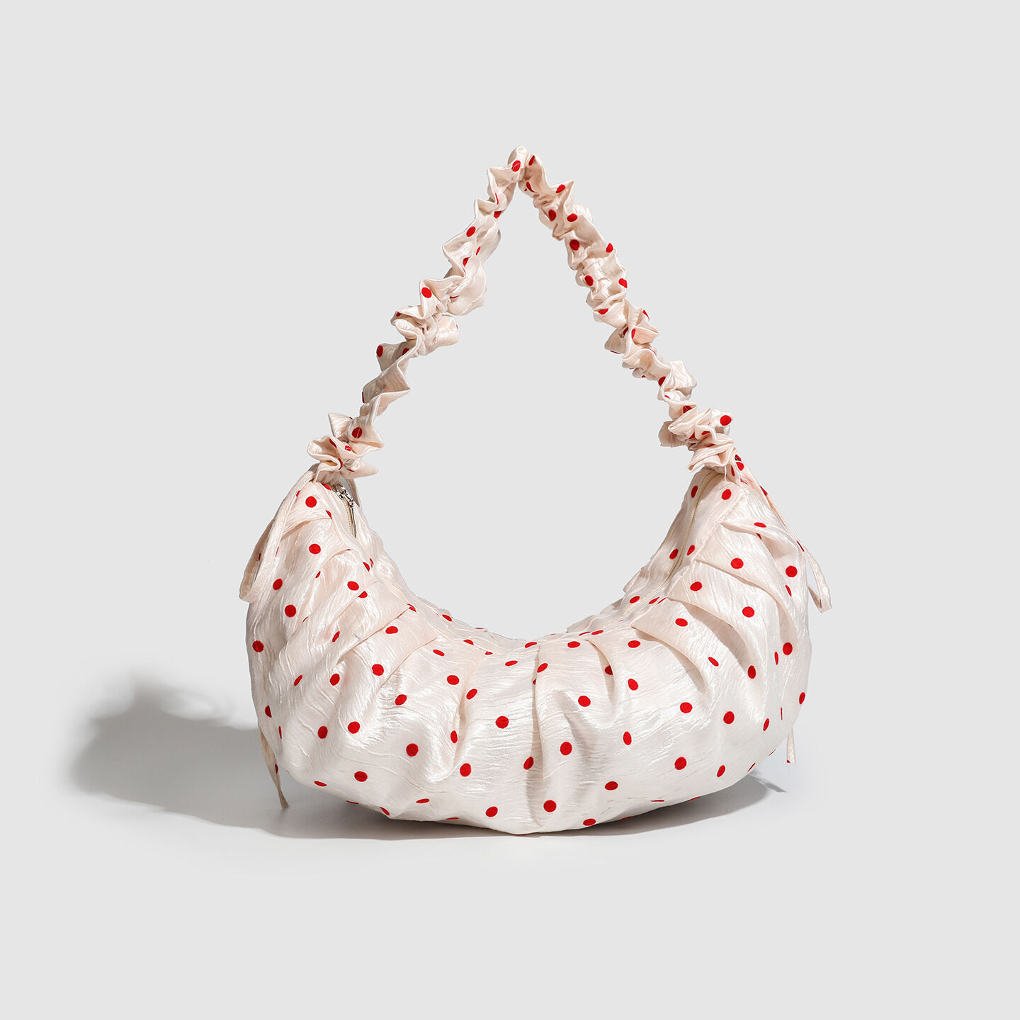 Y2k Style Shirred Solid Color Polka Dots Polyester Women's Pillow Bag