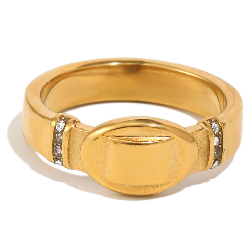 Luxurious Series Elegant Irregular Shape Stainless Steel Waterproof Zircon Statement Rings Picture4
