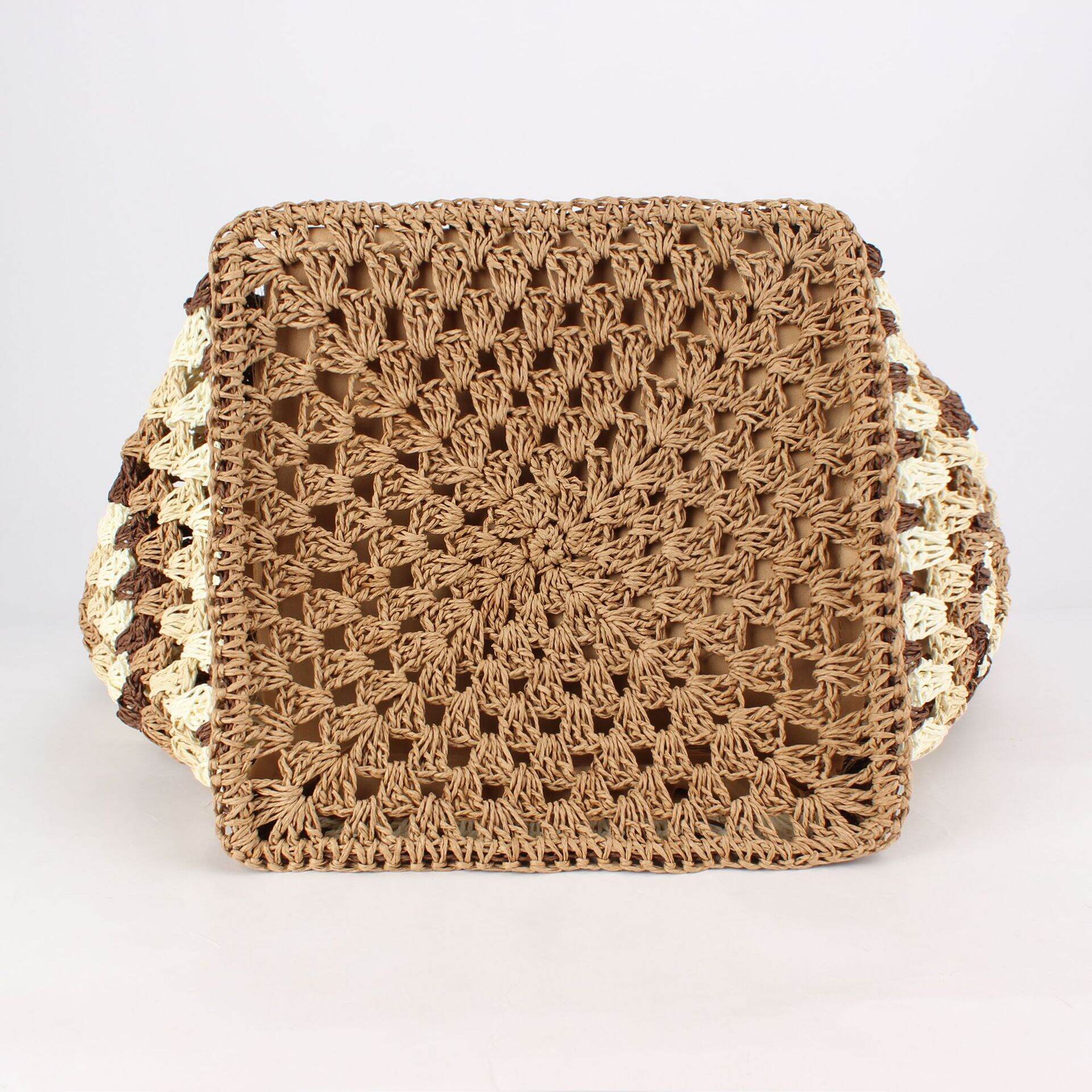 Casual Style Woven Mixed Color Woven Geometric Shape Straw Women's Square Bag h5 Picture6