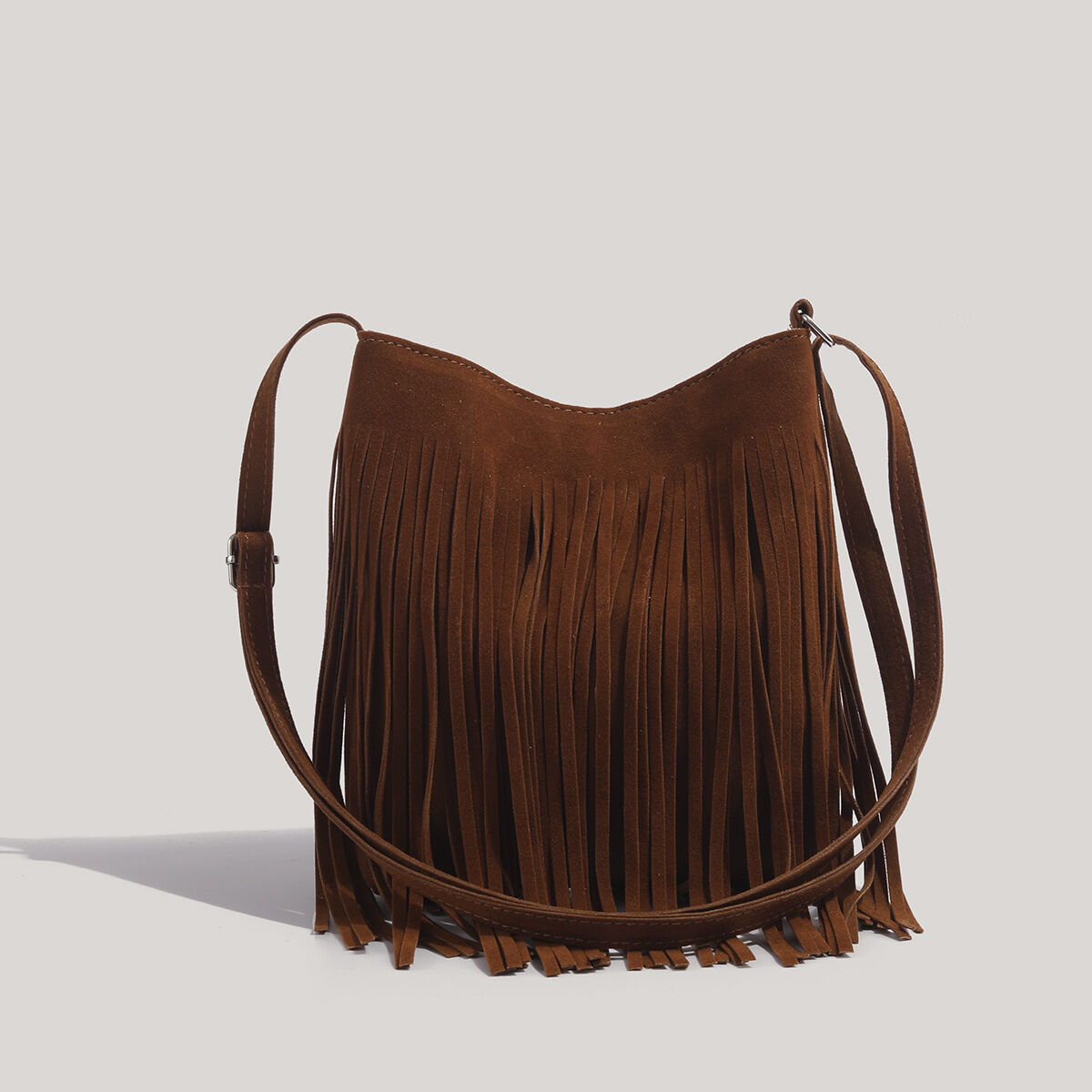 Streetwear Style Tassel Solid Color Tassel  Women's Square Bag 2