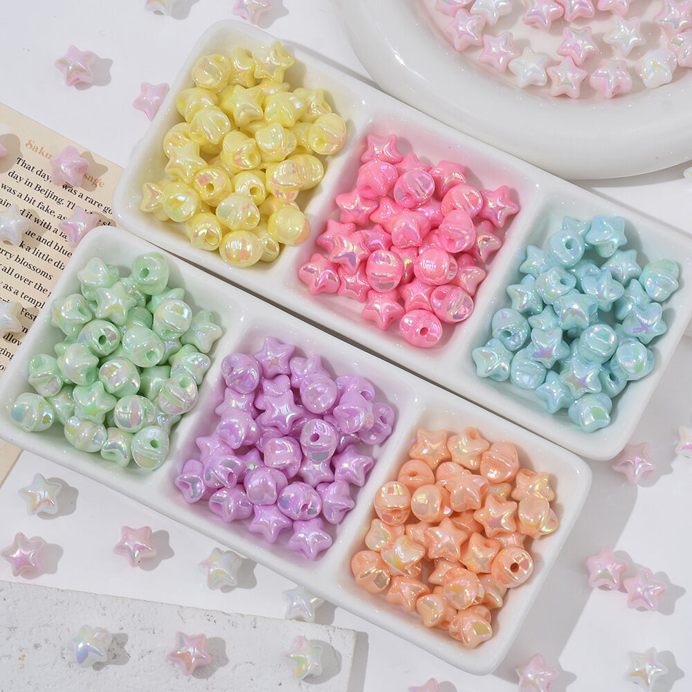 1 Bag Star Acrylic Jewelry Beads（10 beads a bag）