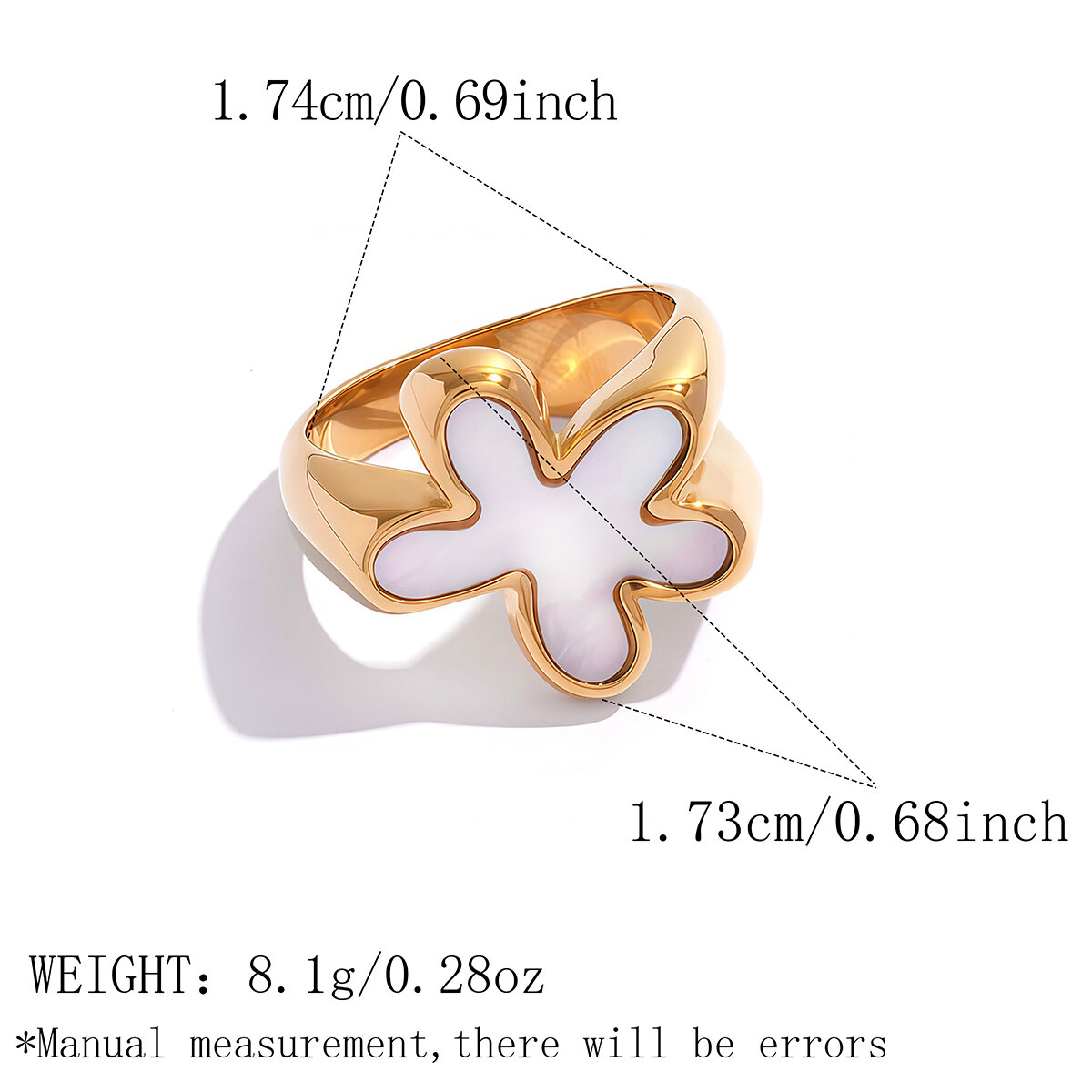Simple Series Daily Irregular Shape Stainless Steel Waterproof   Gold Color  Statement Rings h5 