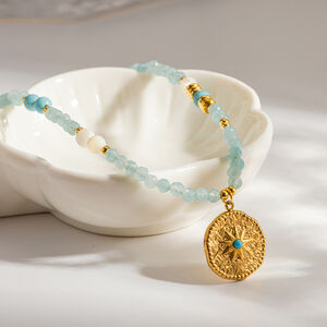 Ethnic Series Bohemian Beads Star Natural Stones Gold Color Women's Beaded Necklaces h5 Picture2