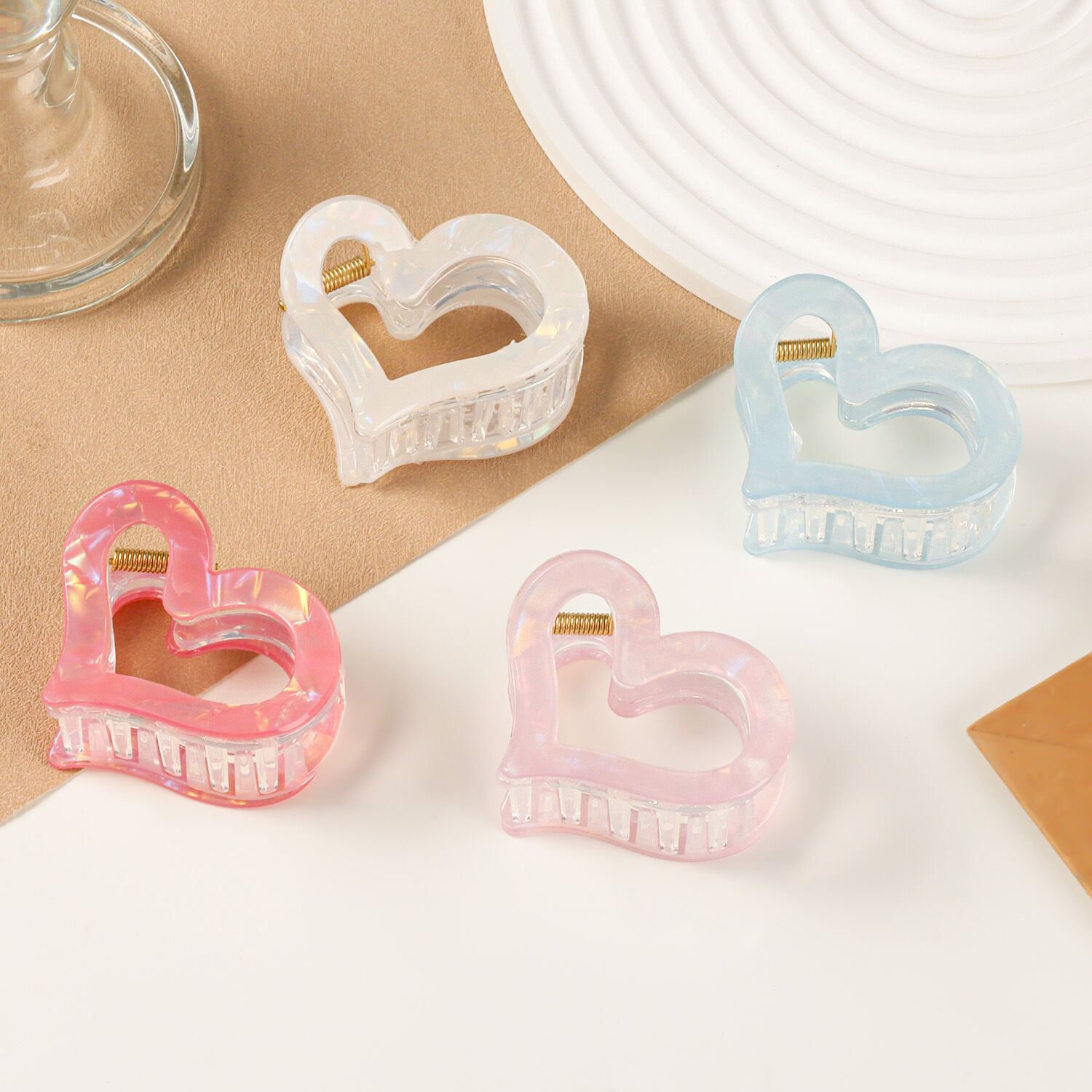 Simple Series Sweet Heart Solid Color Acetate Women's Hair Claws h5 Picture3