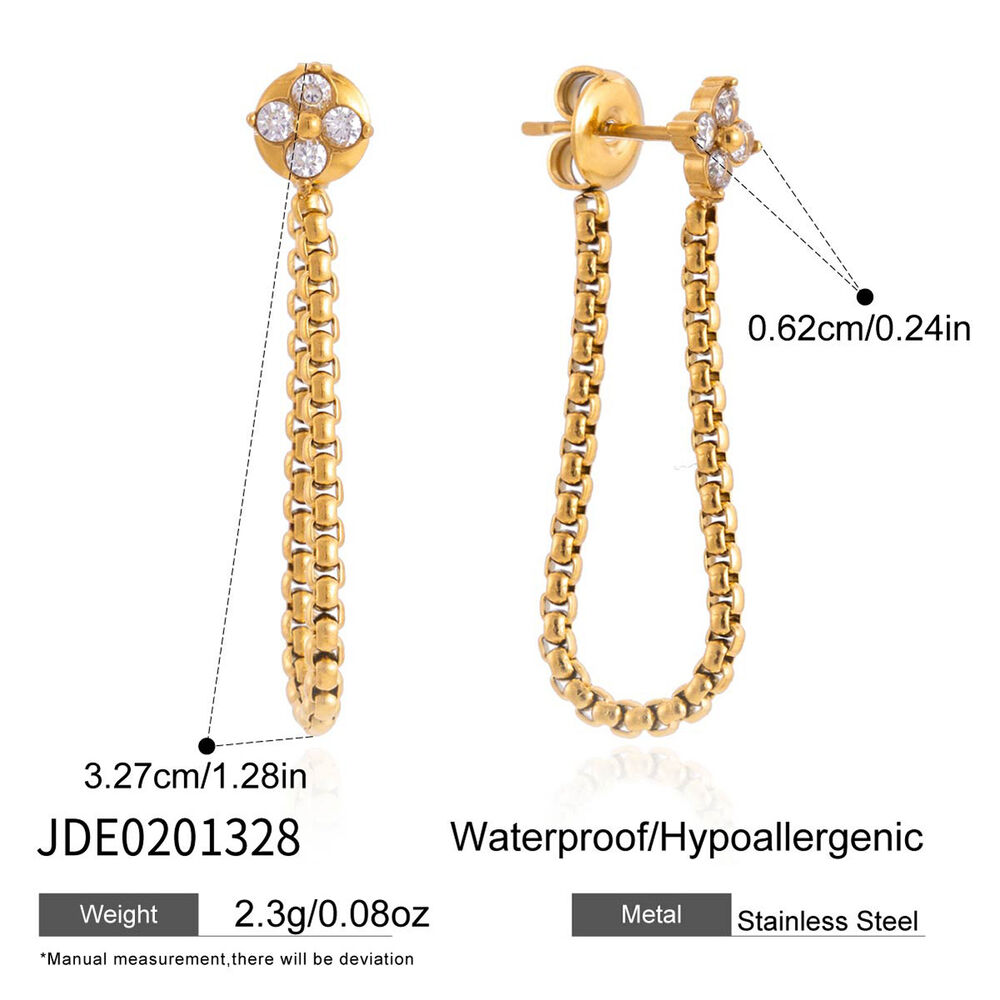 Schlichte, elegante Quasten-Ohrhänger aus wasserfestem Edelstahl in Goldfarbe für Damen.