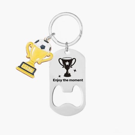Simple Series Sports Football Stainless Steel Keychain 2