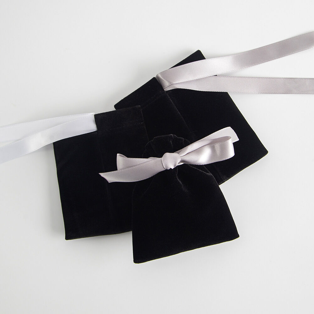 Simple Series Daily Bow Knot Solid Color Fabric Jewelry Bags 2