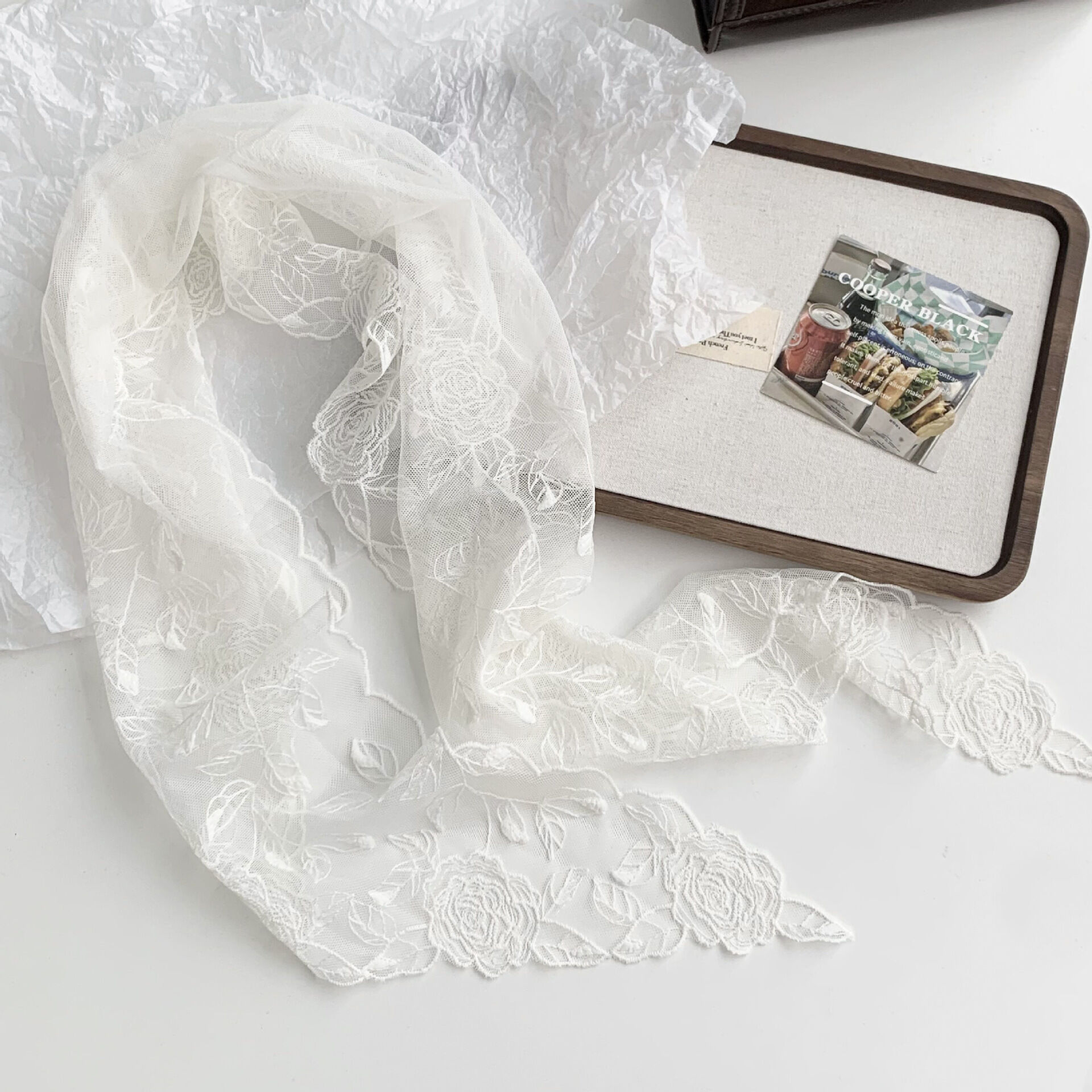Romantic Series Sweet Flower Lace Women's Summer Scarves h5 