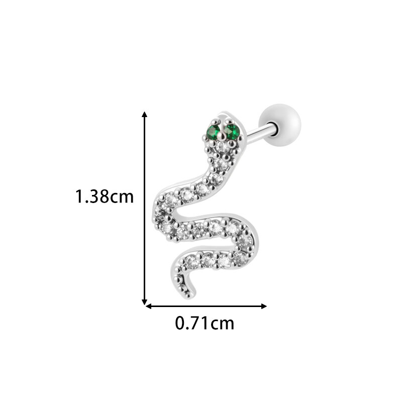 Schlichte Schlangenohrringe in Kupfer-Gold-Optik mit Zirkonia für Damen h5 Bild2