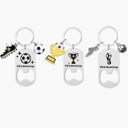 Simple Series Sports Football Stainless Steel Keychain
