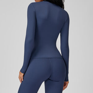 Haut de yoga sportif pour femme, couleur unie, à rebond élevé h5 Image2