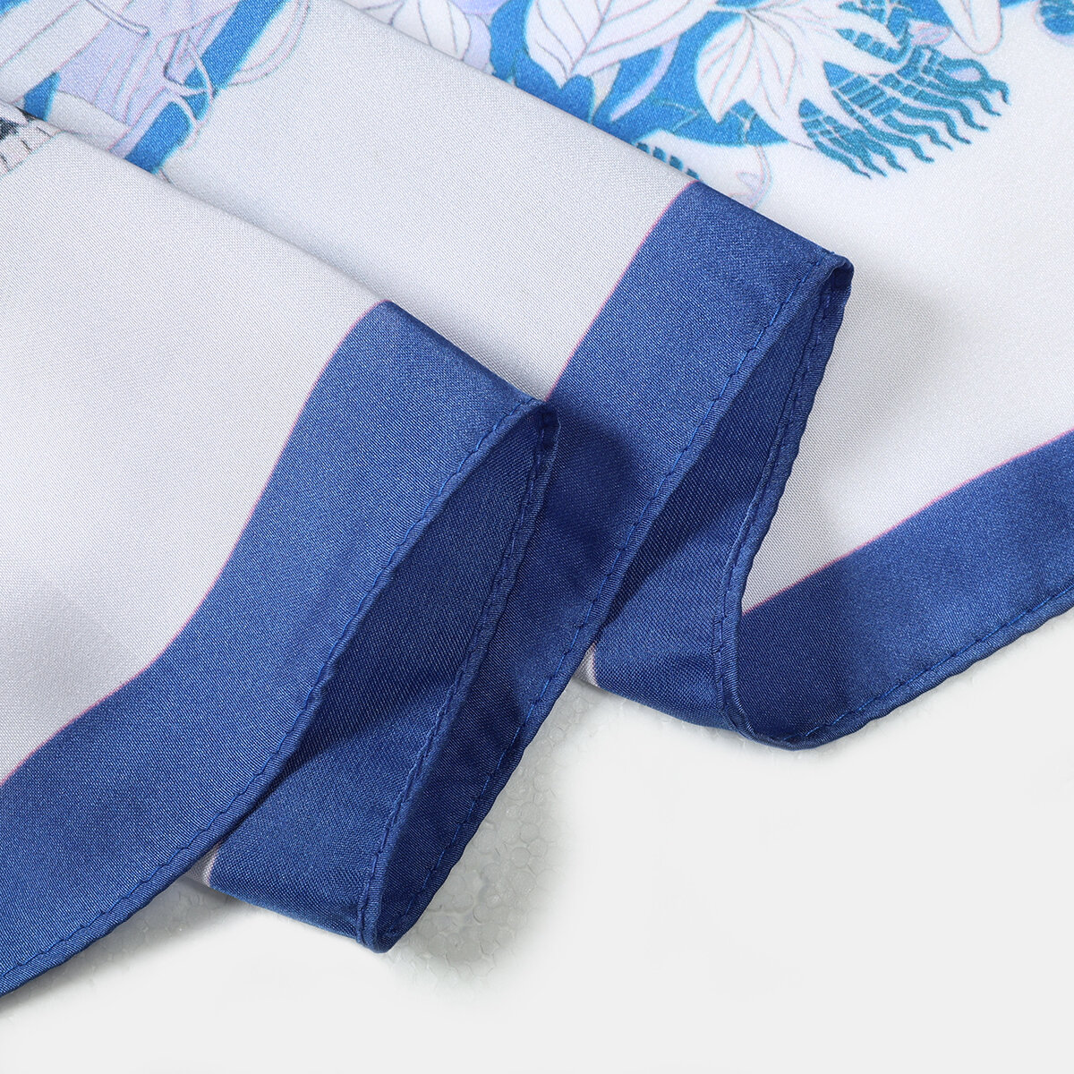 Romantic Series Natural Mixed Color Leaf Plant Birds Geometric Shape  Women's Summer Scarves Picture5