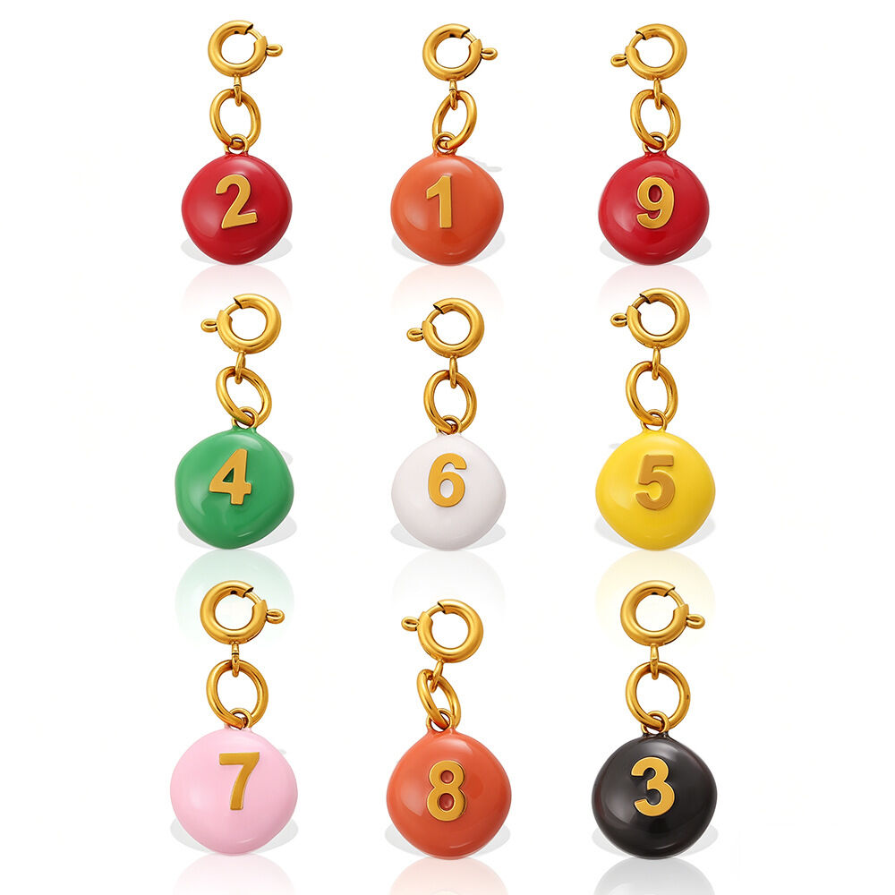 Simple Series Daily Number Stainless Steel Waterproof Gold Color Pendants h5 Picture5