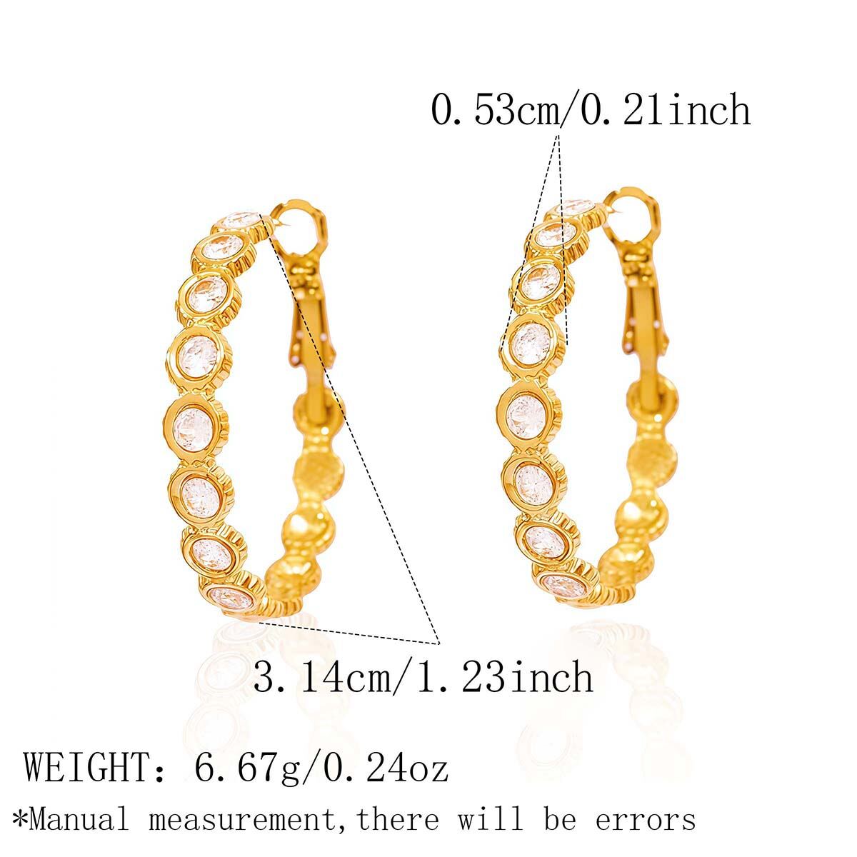 Orecchini a cerchio da donna retrò, forma irregolare, in acciaio inossidabile, impermeabili, color oro. 