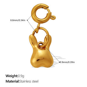 Luxury DIY Cut Animal Stainless Steel Waterproof Gold Color Rhinestone Women's Pendants h5