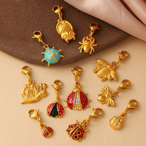 Simple Series Daily Beetle Stainless Steel Waterproof Gold Color Woemn's Pendants h5 Picture3