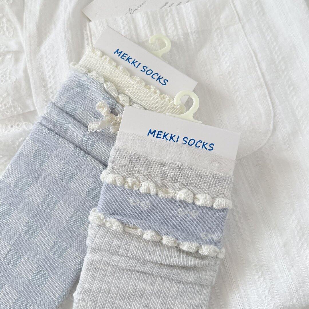High Bounce Cute Color Clash Thin Polka Dot Mid-Calf Socks 2
