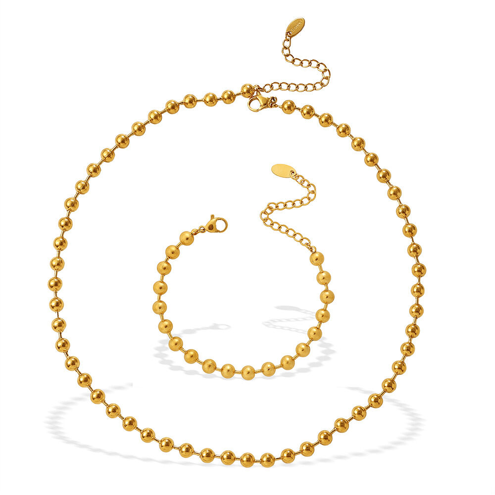 Simple Series Daily Irregular Shape Stainless Steel Waterproof   Gold Color  Women's Jewelry Sets h5 Picture4