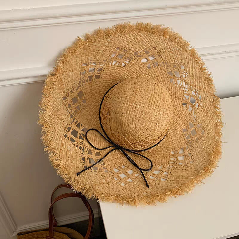 Einfache Strohhüte aus Raffia mit Schleife (Serie „Simple“) h5 