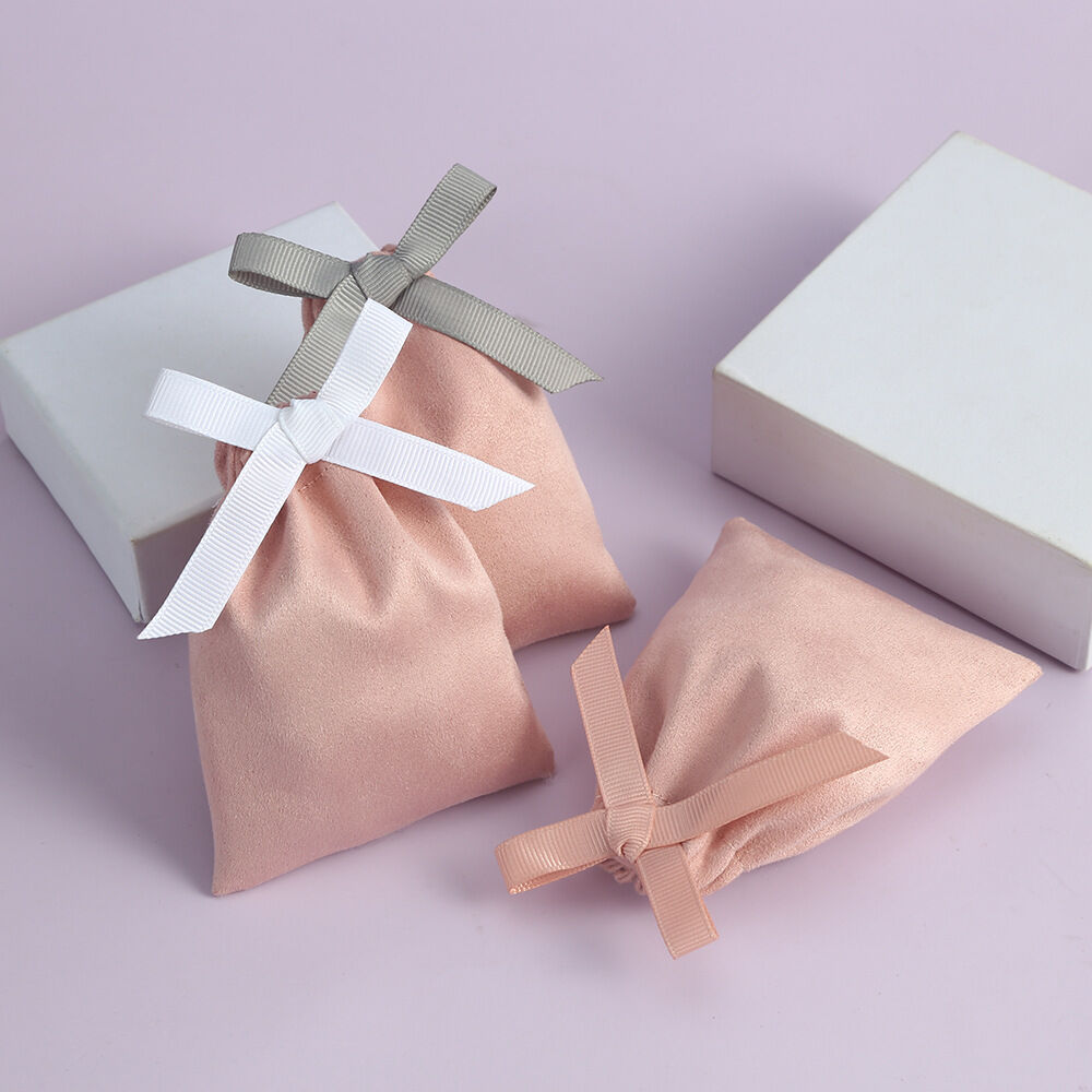 Simple Series Daily Bow Knot Solid Color Fabric Jewelry Bags 2