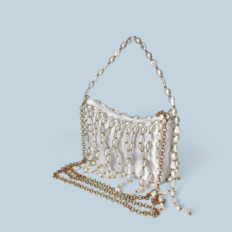 Evening Style Pearl Embellishment Tassel Tassel Beads Chain Acrylic Women's Square Bag h5 Picture3
