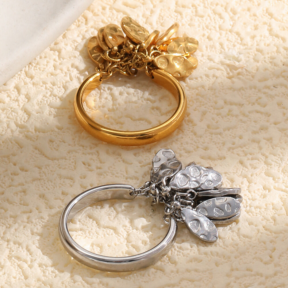 Luxurious Series Punk Hammer Pattern Stainless Steel Waterproof Statement Rings Picture3