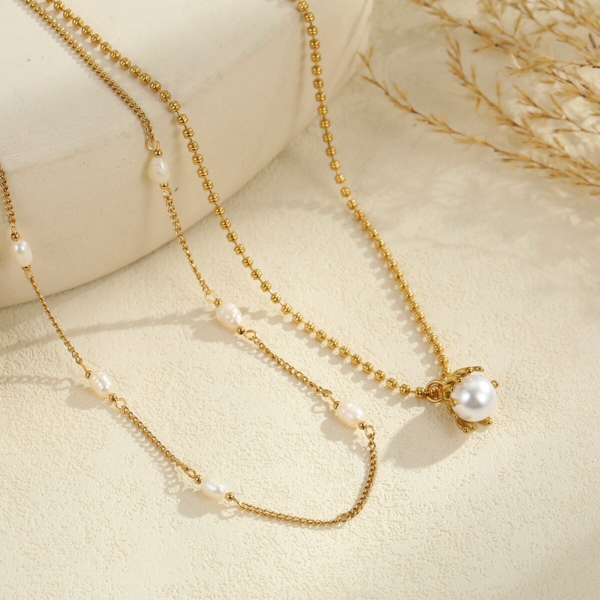 Simple Series Daily Chain Stainless Steel Waterproof   Gold Color  Women's Chain Necklaces h5 Picture2