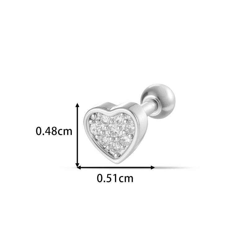 Einfache Ohrringe aus der Serie „Blume, Herz, Stern, Schmetterling“ mit Kupfer und Zirkonia für Damen Bild2