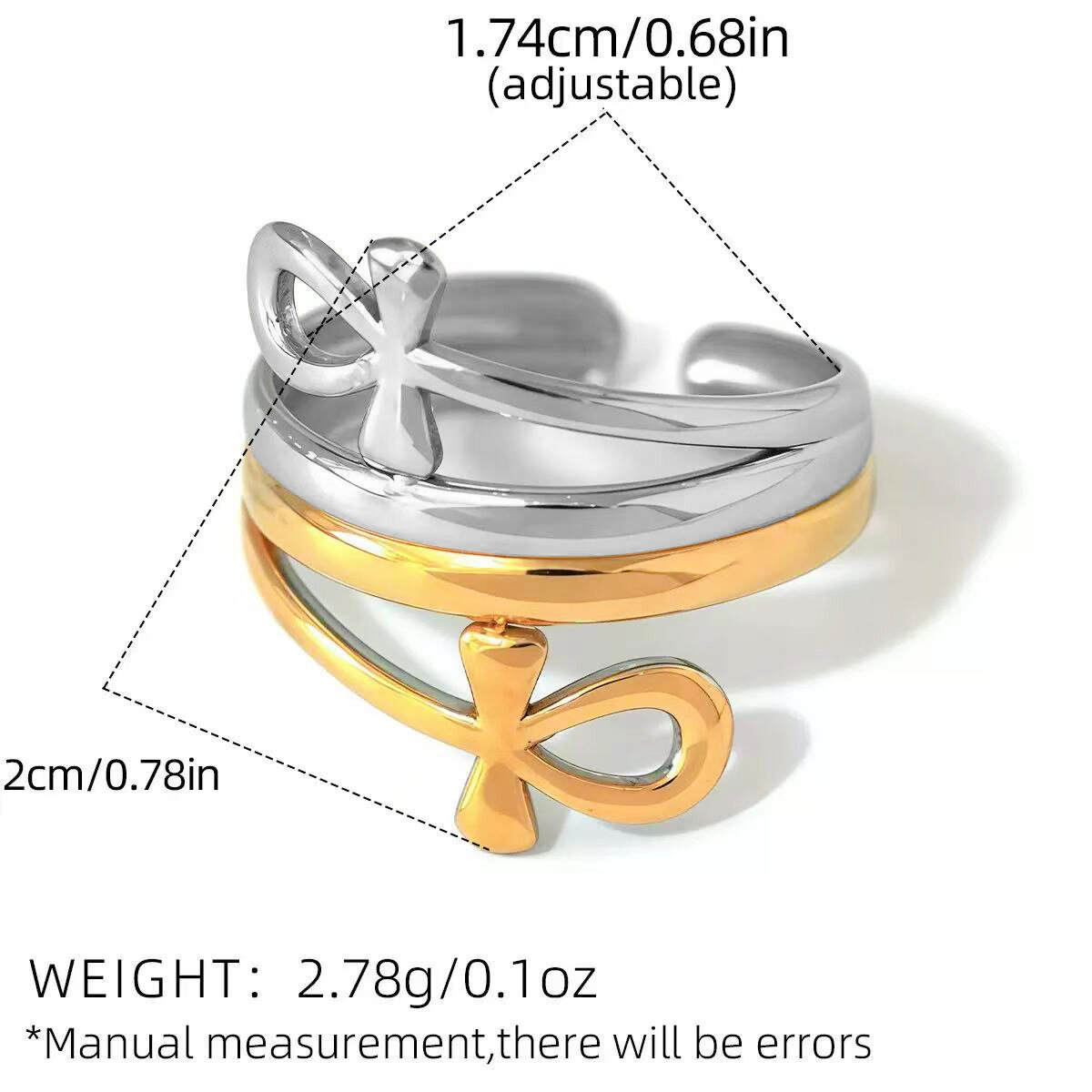 Simple Series Daily Heart Irregular Shape Stainless Steel Waterproof Gold Color Ring Sets h5