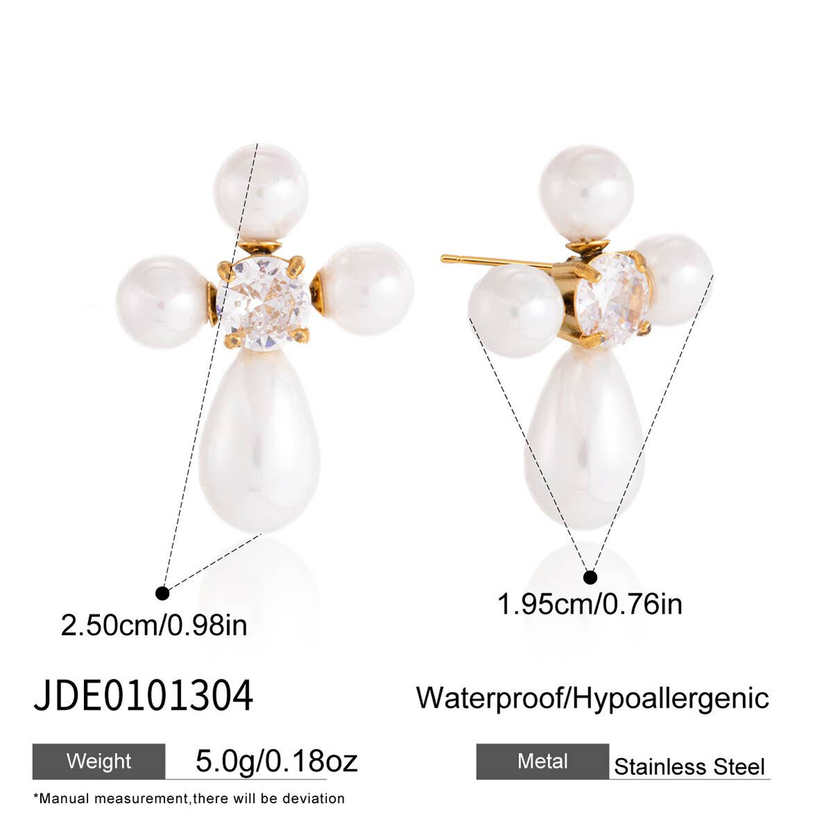 Vacation Shell Starfish Stainless Steel Waterproof Gold Color Artificial Pearl Women's Beaded Necklaces h5