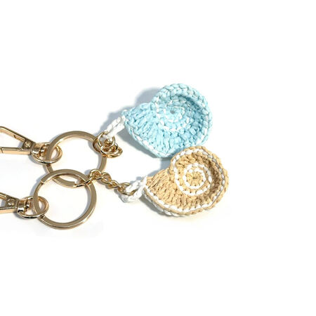 Simple Series Vacation Oceanic Style Mixed Color Woven Thread Raffia Bag Charms Keychain 2