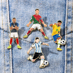 Simple Series Sports Figure Football Alloy Brooches h5 Picture2