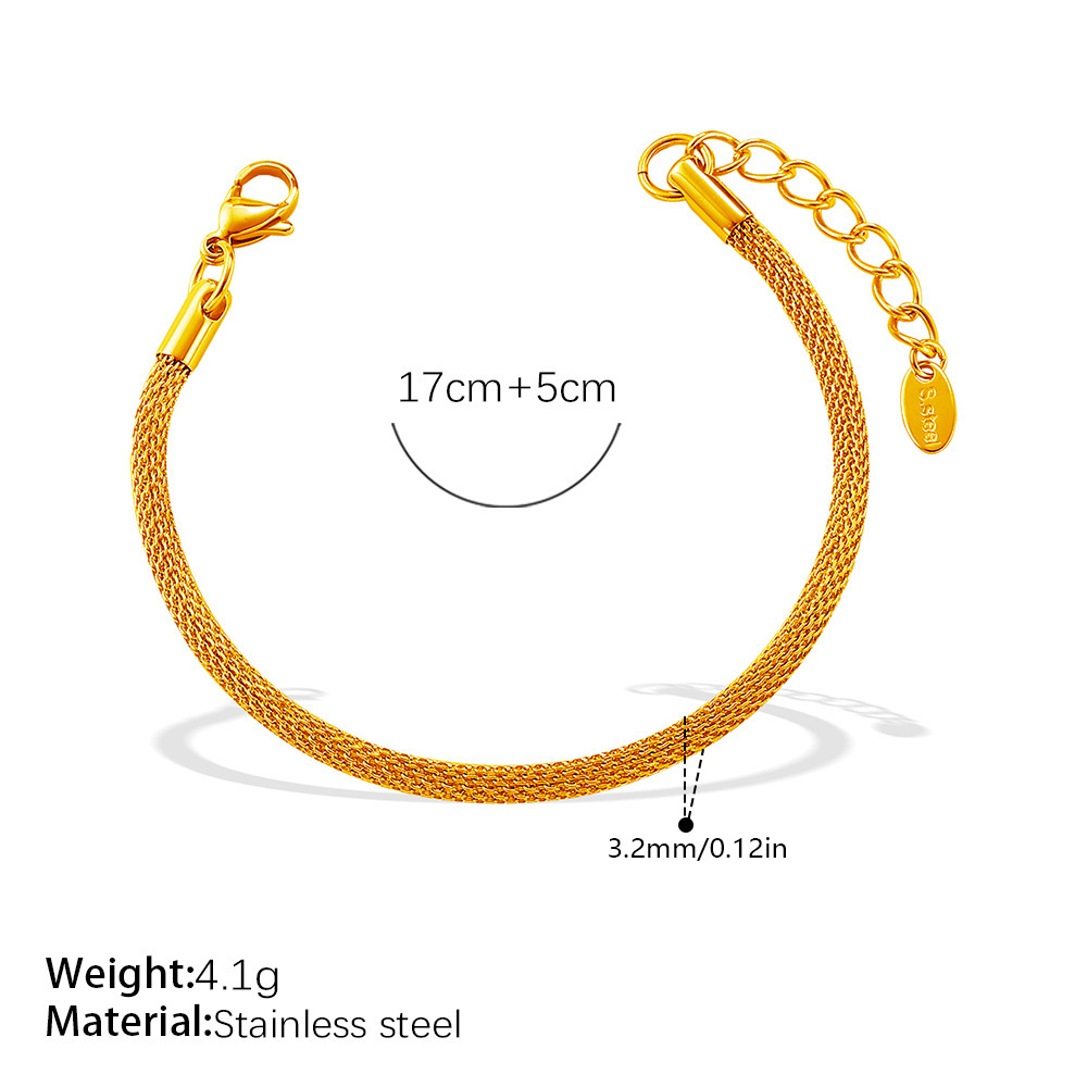 Tägliche Kette Edelstahl Wasserdicht Goldfarben Unisex Schmucksets Bild2
