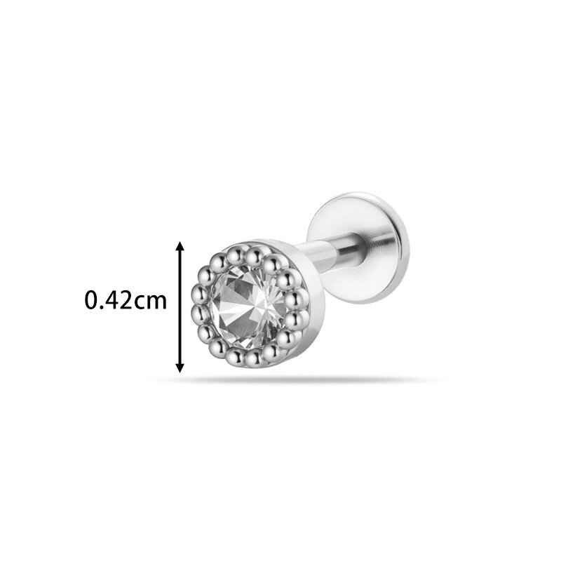 Sade Çiçek Kalp Yıldız Kelebek Ay Bakır Altın Renk Zirkon Kadın Piercing Küpeleri h5Resim2