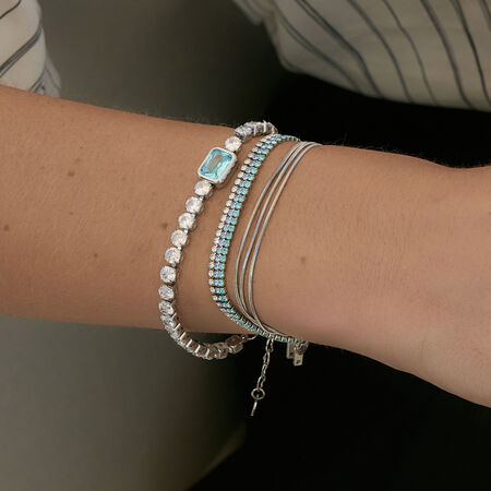 Pulseras de cadena sencillas de acero inoxidable, impermeables y con circonitas para mujer. 2