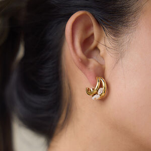 Simple Circle Stainless Steel Waterproof Gold Color Zircon Women's Stud Earrings h5 Picture4